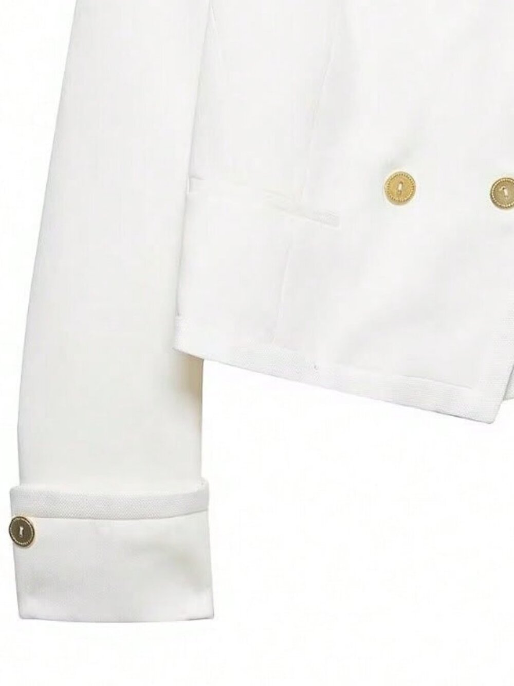 White Casual Women's Minimalist Versatile Patchwork Short Jacket - Picture 9 of 11